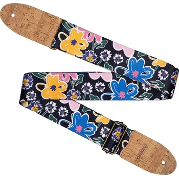 Příslušenství pro strunný nástroj CASCHA CGS-VC5 Guitar Strap Vegan Cork Floral Sketch