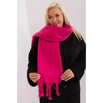 Šála Hřejivá jednobarevná šála s třásněmi model 50220 fuchsiová