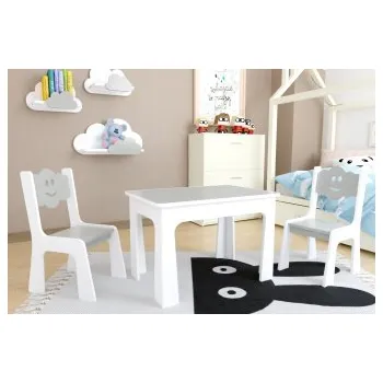 Dětský pokoj Stůl + 2 židle - Mrak šedá