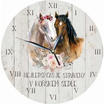 Hodiny Bohemia Gifts Dřevěné hodiny 24 cm