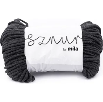 Příze Bavlněná šňůra MILA 5mm - antracitová (Délka šňůry: 100m)