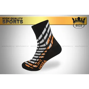 Pánské ponožky Hoza Kotníčkové funkční sportovní ponožky HOZA-od 69kč - H3019 Barva: černá bílá oranžová, Velikost: 35-38