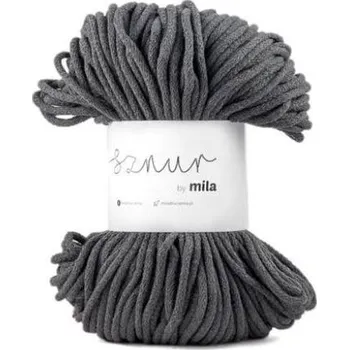 Příze Bavlněná šňůra MILA 5mm - grafit (Délka šňůry: 100 m)
