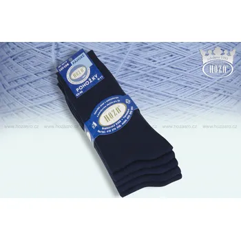 Pánské ponožky Hoza Pánské ponožky hladké, 100% bavlna - tmavě modré 5 párů - H011-D Barva: Balíček tmavě modrý 5párů, Velikost: 39-42