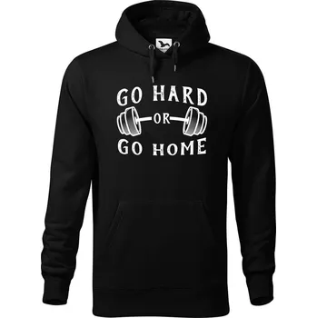 Pánská mikina DOBRÝ TRIKO Pánská mikina s potiskem Go hard Velikost pánské mikiny: 4XL, Barva: Černá