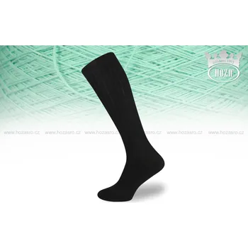Pánské ponožky Hoza Pánské podkolenky HOZA, bavlněné, žebrované - H025 Barva: černá, Velikost: 32-33