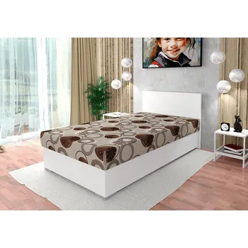 Postel Nabytekmorava Postel s úložným prostorem Kongo 120x200 cm barva lamina: Bílá 113, Čalounění: Mega 42