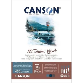 Blok CANSON Mi-Teintes Velvet Grey/Blue 32x41cm, 12 listů 430g
