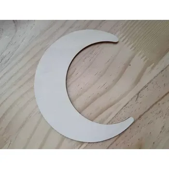 Vánoční dekorace Dřevěný měsíc - průměr 12 cm