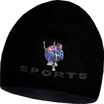 Čepice Numberoplus Dětská fotbalová pletená čepice Francie - Kylian Mbappé Sports Barva: Černá