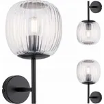 Paulmann nástěnné svítidlo RUYA koupelnové nástěnné svítidlo E14 max. 20W IP44 230V matná černá / sklo