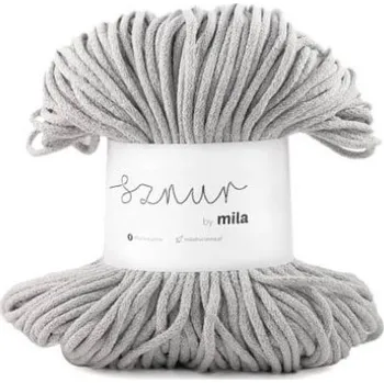 Příze Bavlněná šňůra MILA 5mm - šedá jasná (Délka šňůry: 100m)