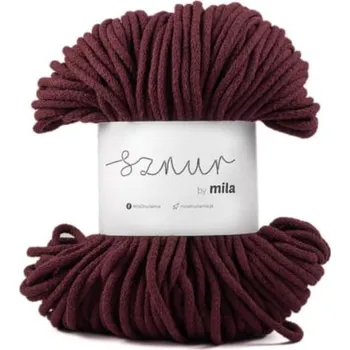 Příze Bavlněná šňůra MILA 3mm - burgund (Délka šňůry: 100m)