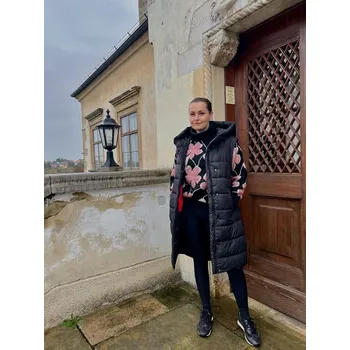 Dámský kabát Vesta New Canadian Ashe černá dlouhá tvarovaná Velikost: 44