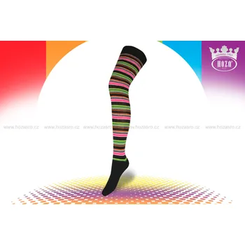 Dámské ponožky Hoza nadkolenky proužky H4803 černá 35-41