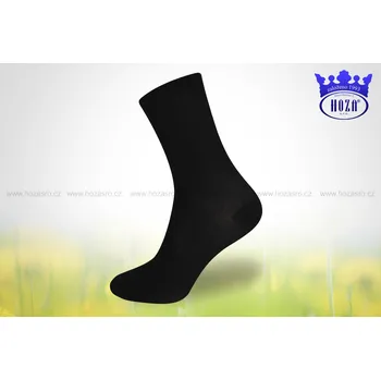 Dámské ponožky Bavlněné ponožky HOZA - citlivý svěr lemu - A02 Barva: černá, Velikost: 25