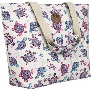 Kabelka Velká dámská shopper kabelka taška na jaro-léto Barva: bílá || vícebarevný