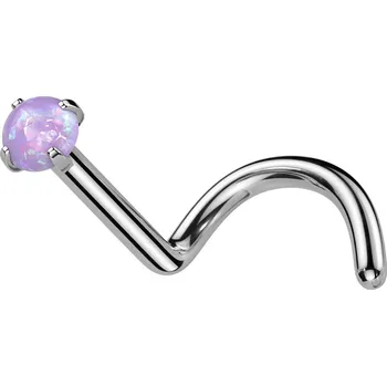 Piercing Steel Edge Titanový piercing do nosu s opálem SET23NO9 Barva: Fialová