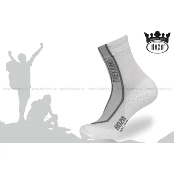 Pánské ponožky Hoza Trekking light thermo ponožky - H3412 Barva: bílá světlá šeda, Velikost: 43-46