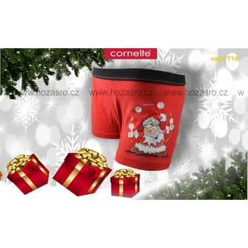 Boxerky Hoza Boxerky Cornette Vánoční - Santa - vanoce-00716 Barva: červená, Velikost: L