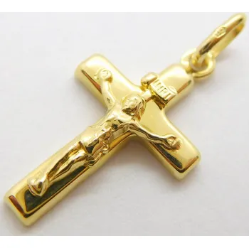 Přívěsek Klenoty Budín Mohutný zlatý přívěsek ze žlutého zlata křížek s Kristem 585/0,98gr 01214 (Klenoty Budín Mohutný zlatý přívěsek ze žlutého zlata křížek s Kristem 585/0,98gr 01214)