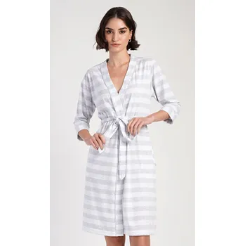 Dámský župan Vienetta Dámský župan krátký Sára - vyp Barva: Šedá - světle, Velikost: 2XL