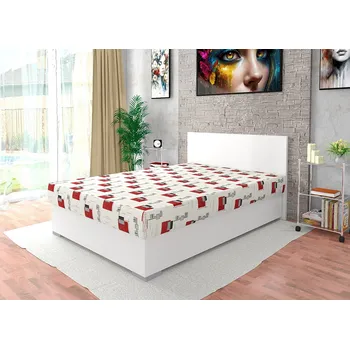 Postel Nabytekmorava Postel s úložným prostorem Kongo 140x200 cm barva lamina: Bílá 113, Čalounění: Mega 44