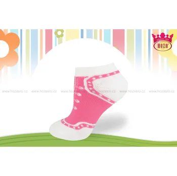 Hoza Dětské kotníkové ponožky froté - tkaničky - H1002 Barva: růžová, Velikost: 23-26