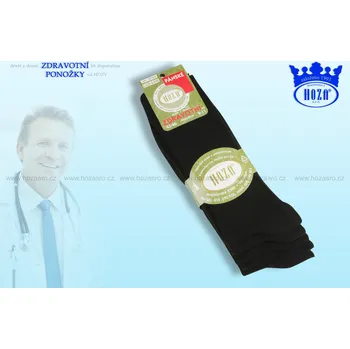 Pánské ponožky Hoza Pánské ponožky zdravotní, 100% bavlna -černé - H014-B Barva: Balíček černý 5párů, Velikost: 39-42