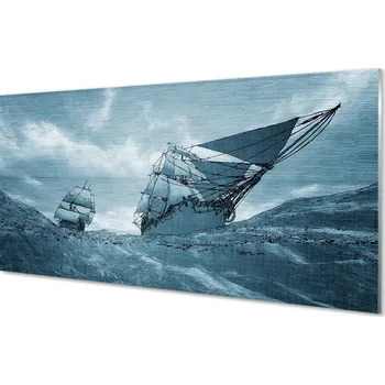 Obraz Obraz na skle Moře bouře nebe loď 100x50 cm 2 Přívěsky