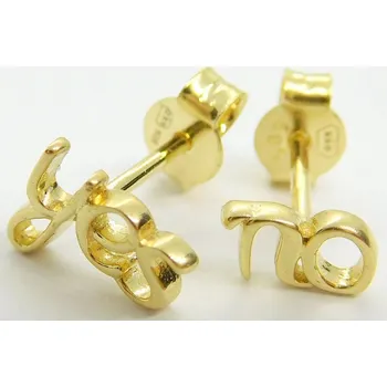Náušnice Klenoty Budín Dámské zlaté peckové náušnice na puzetku YES and NO 585/0,94gr 03245 (Klenoty Budín Dámské zlaté peckové náušnice na puzetku YES and NO 585/0,94gr 03245)