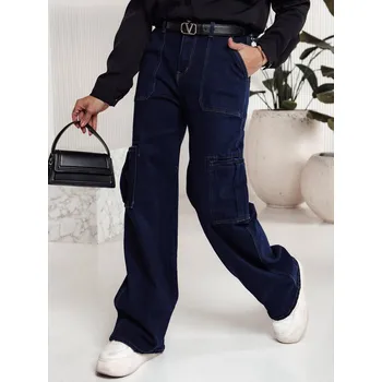 Dámské džíny Dámské kalhoty FITZONE Džínové cargo UY2243 Barva: Tmavě Modrá, Velikost: 44