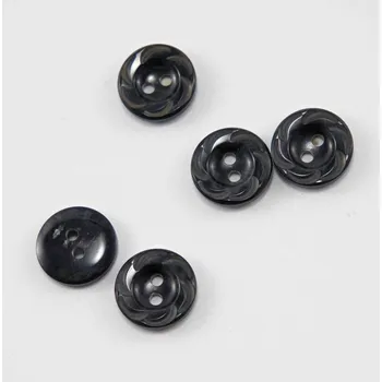 Knoflík Dírkový košilový knoflík - tmavě šedý zdobený - průměr 1,25 cm