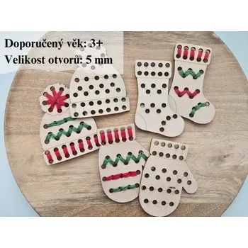 Dřevěné vánoční tvary na vyšití