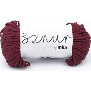 Příze Bavlněná šňůra MILA 5mm - bordová (Délka šňůry: 100m)
