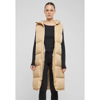 Dámská casual bunda Ladies Long Hooded Puffer Vest - unionbeige S