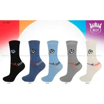 Hoza Dětské ponožky - míč s kopačkou - H1809 Barva: Modrá, Velikost: 27-30