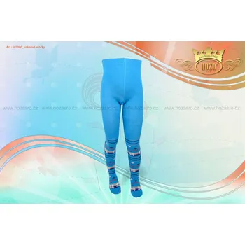 Hoza Dětské punčochové kalhoty - sněhové vločky - H5000 Barva: tyrkysová, Velikost: 104-110 cm / 3-4 roky