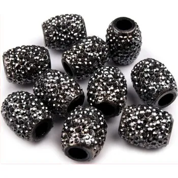 Dětské navlékací korálky Plastový korálek s kamínky - hematit