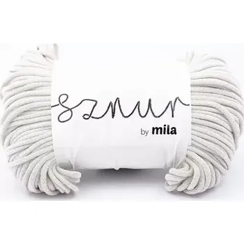 Příze Bavlněná šňůra MILA 5mm - ecru (Délka šňůry: 100m)