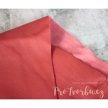 Vložka do bot Kůže pro rozměr 26x30cm - č.10 - oranžovo-červená (Čalounická kůže na stélky)