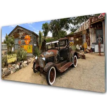 Obraz Obraz na skle Staré Auto Architektura 100x50 cm 2 Přívěsky