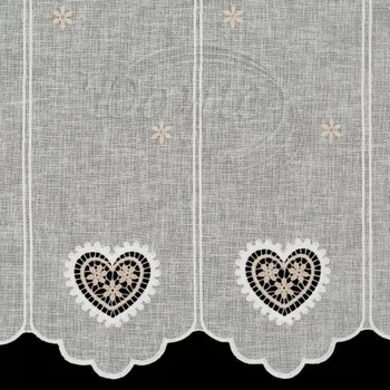 Dekorativní polštářek Dante Záclona SRDCE s KVĚTY béžové - 30 cm