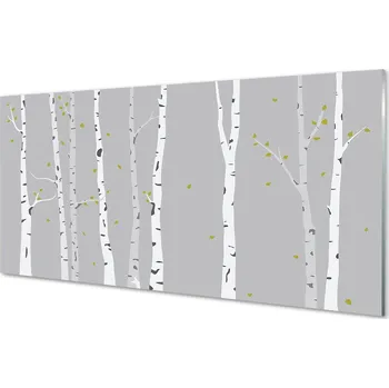 Obraz Obraz na skle Ilustrace břízy 125x50 cm 2 Přívěsky