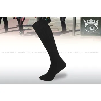 Pánské ponožky Hoza Pánské podkolenky s elastananem, žebrované - nadměrné-od 99kč - H028 Barva: černá, Velikost: 32-33