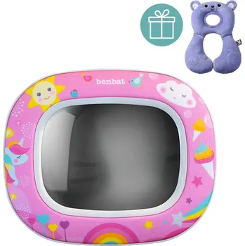 Auto zrcátko BENBAT Zrcadlo dětské Night&Day - jednorožec 0m+ Nákrčník s opěrkou hlavy, myška 1-4r