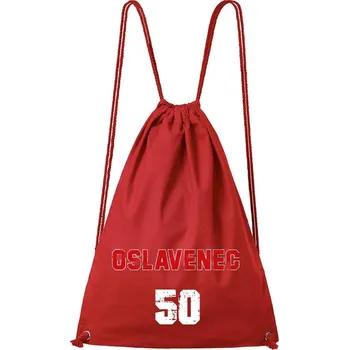 DOBRÝ TRIKO Bavlněný batoh Oslavenec 50 Barva: Červená