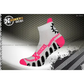 Pánské ponožky Kotníčkové funkční sportovní ponožky HOZA X-BIKERS - H3023 Barva: bílá růžová, Velikost: 39-42