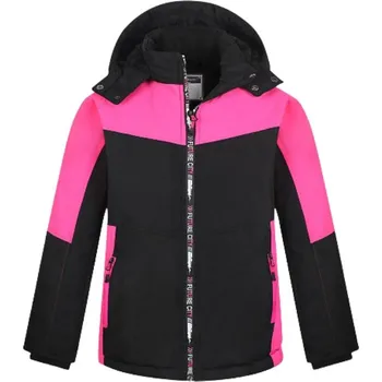 Chlapecká bunda Dívčí ZIMNÍ BUNDA růžová/černá Kugo BU617