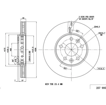 Brzdový kotouč Brzdový kotouč HART 257 995